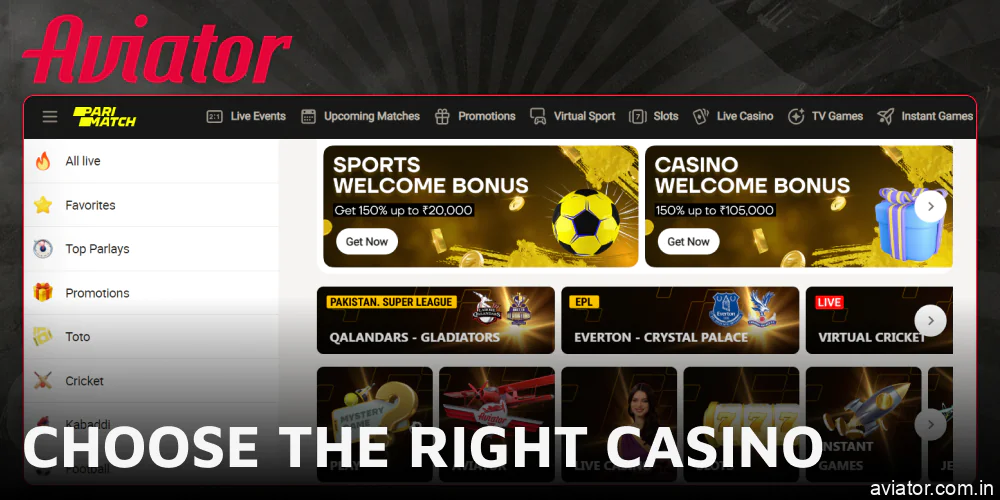 Choose the Right Casino to play Aviator