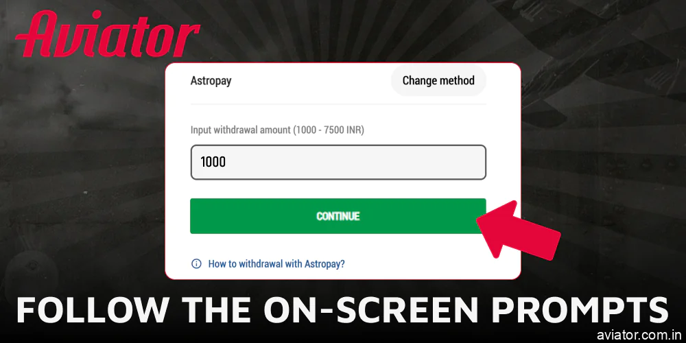 Follow the on-screen prompts to cash out from Aviator