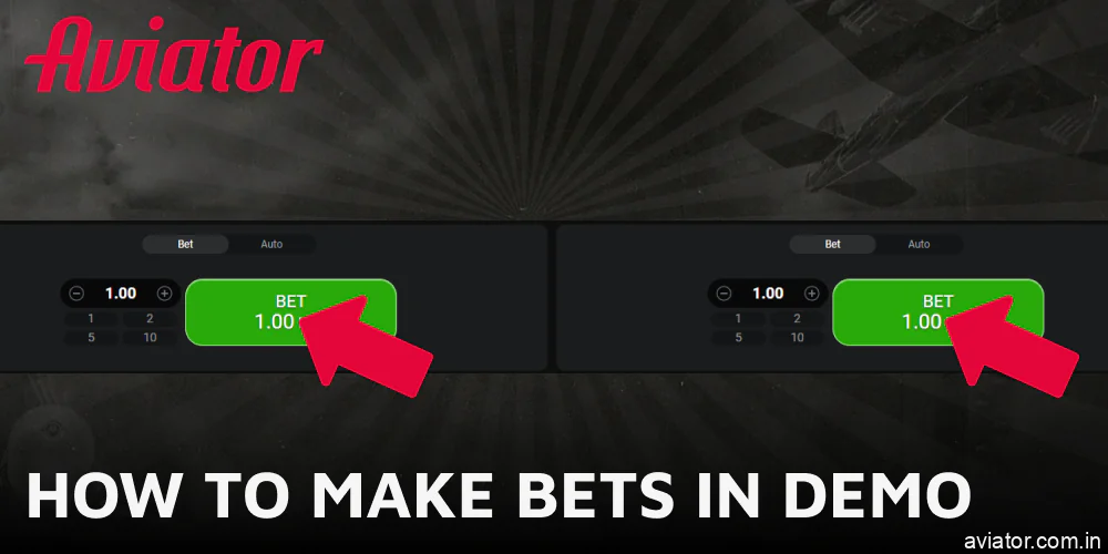 Instructions on making bets on Aviator demo