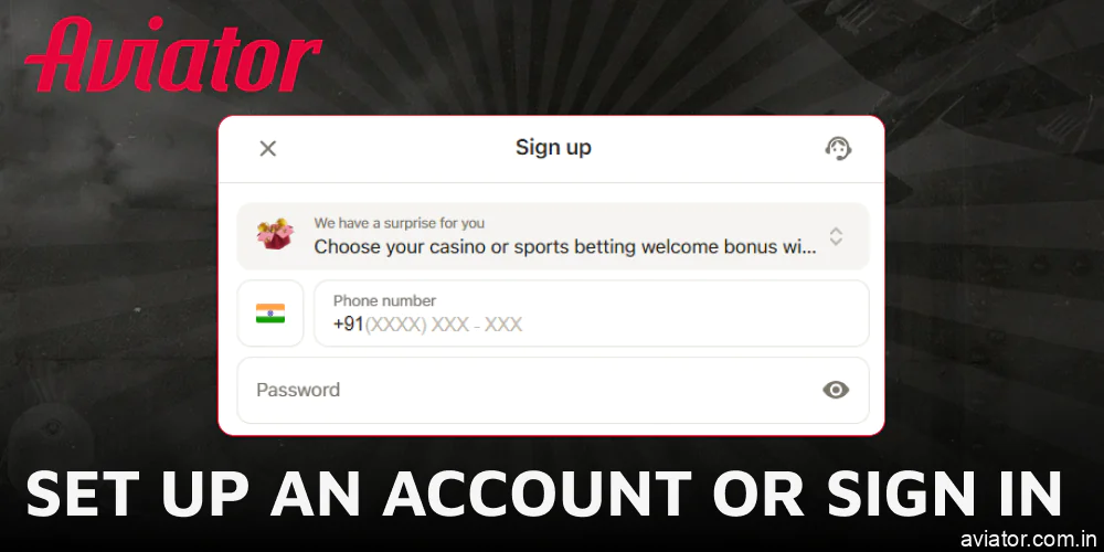Set up an account or sign in to start playing Aviator demo
