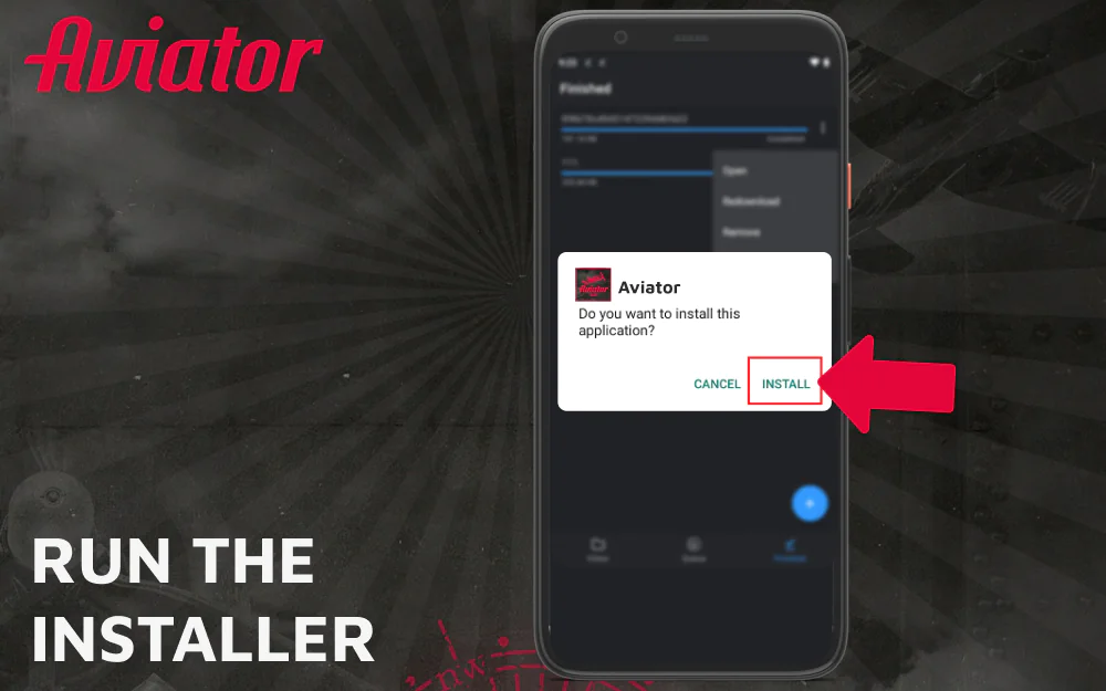 Run the Aviator app installer