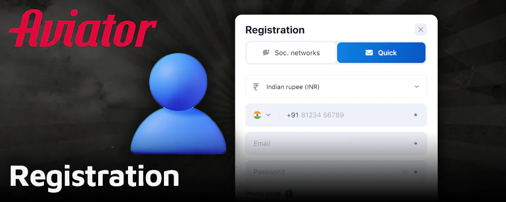 Registration to play 1win Aviator in India