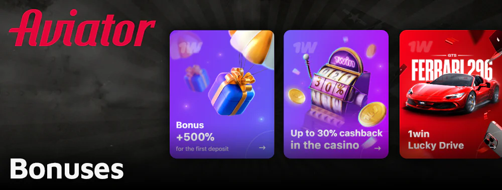 Bonuses for 1win Aviator online game